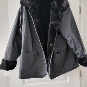 White Stag Women's Faux Fur Acrylic Reversible Jacket